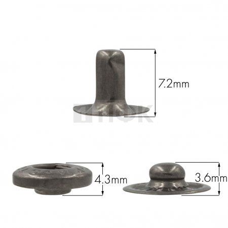 3 Части кнопки для одежды 12,5мм Альфа нерж цв никель тем (уп 1440шт) STORM 3 Части кнопки для одежды 12,5мм Альфа нерж цв никель тем (уп 1440шт) STORM