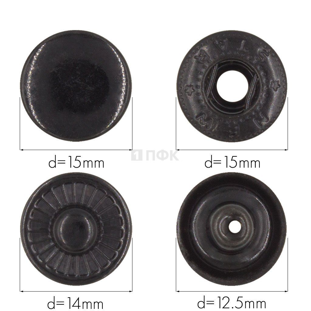 Кнопка для одежды 15мм Альфа латунь цв оксид (уп 720шт) NEW STAR  — ПФКР Кнопка для одежды 15мм Альфа латунь цв оксид (уп 720шт) NEW STAR