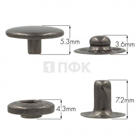 Кнопка для одежды 12,5мм Альфа нерж цв никель тем (уп 1440шт) STORM Кнопка для одежды 12,5мм Альфа нерж цв никель тем (уп 1440шт) STORM