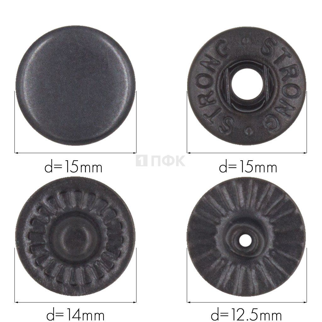 Кнопка для одежды 15мм Альфа сталь цв оксид (уп 720шт) STRONG — ПФКР Кнопка для одежды 15мм Альфа сталь цв оксид (уп 720шт) STRONG