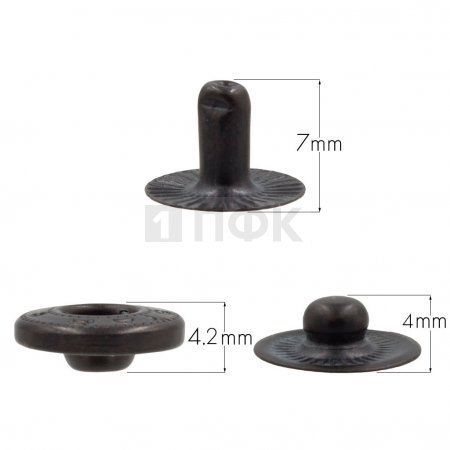 3 Части кнопки для одежды 12,5мм Альфа нерж цв оксид (уп 1440шт) DNG  3 Части кнопки для одежды 12,5мм Альфа нерж цв оксид (уп 1440шт) DNG