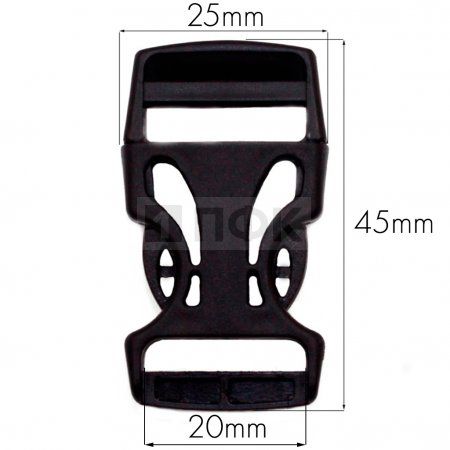 Фастекс Ф-20/3 (защелка-трезубец) ПП 20мм цв черный (уп 1000шт) Фастекс Ф-20/3 (защелка-трезубец) ПП 20мм цв черный (уп 1000шт)