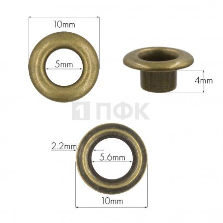 Люверсы №3 5мм нерж цв антик (уп 5000шт) Люверсы №3 5мм нерж цв антик (уп 5000шт)