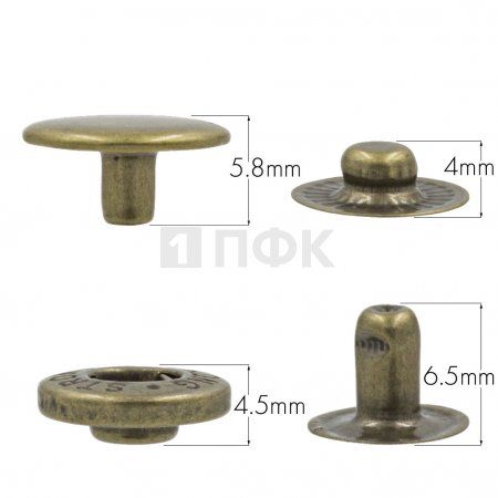 Кнопка для одежды 12,5мм Альфа сталь цв антик (уп 1440шт) STRONG  Кнопка для одежды 12,5мм Альфа сталь цв антик (уп 1440шт) STRONG