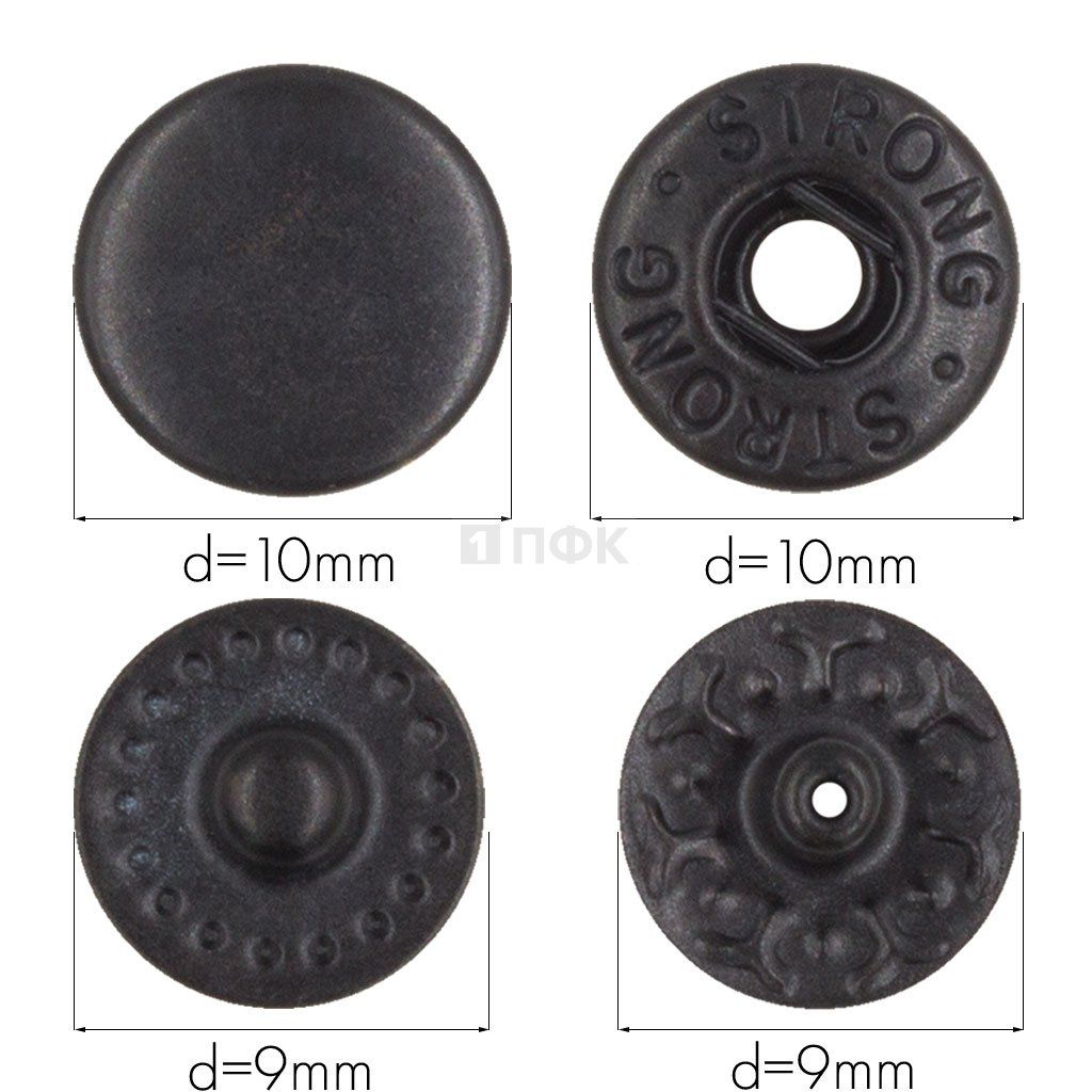 Кнопка для одежды 10мм Альфа сталь цв оксид (уп 1440шт) STRONG — ПФКР Кнопка для одежды 10мм Альфа сталь цв оксид (уп 1440шт) STRONG