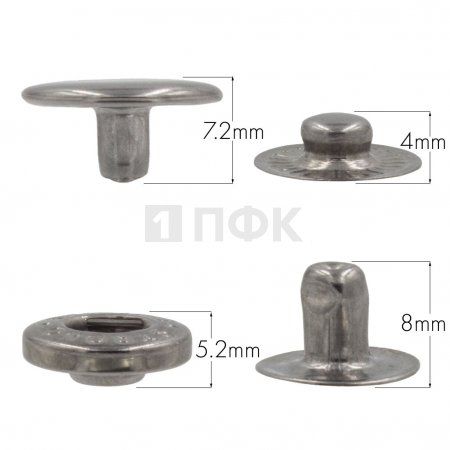 Кнопка для одежды 15мм Альфа сталь цв никель тем (уп 720шт) STRONG Кнопка для одежды 15мм Альфа сталь цв никель тем (уп 720шт) STRONG