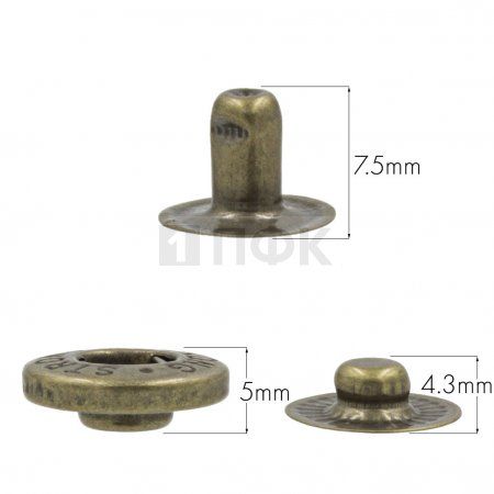3 Части кнопки для одежды 15мм Альфа латунь цв антик (уп 720шт) STRONG 3 Части кнопки для одежды 15мм Альфа латунь цв антик (уп 720шт) STRONG