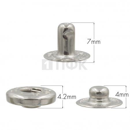 3 Части кнопки для одежды 12,5мм Альфа нерж цв никель (уп 1440шт) DNG