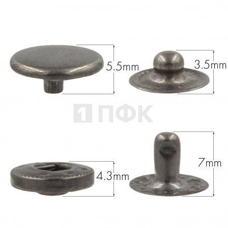 Кнопка для одежды 12,5мм Альфа сталь цв никель тем (уп 1440шт) NEW STAR  Кнопка для одежды 12,5мм Альфа сталь цв никель тем (уп 1440шт) NEW STAR