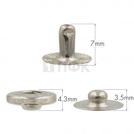 3 Части кнопки для одежды 12,5мм Альфа нерж цв никель (уп 1440шт) NEW STAR