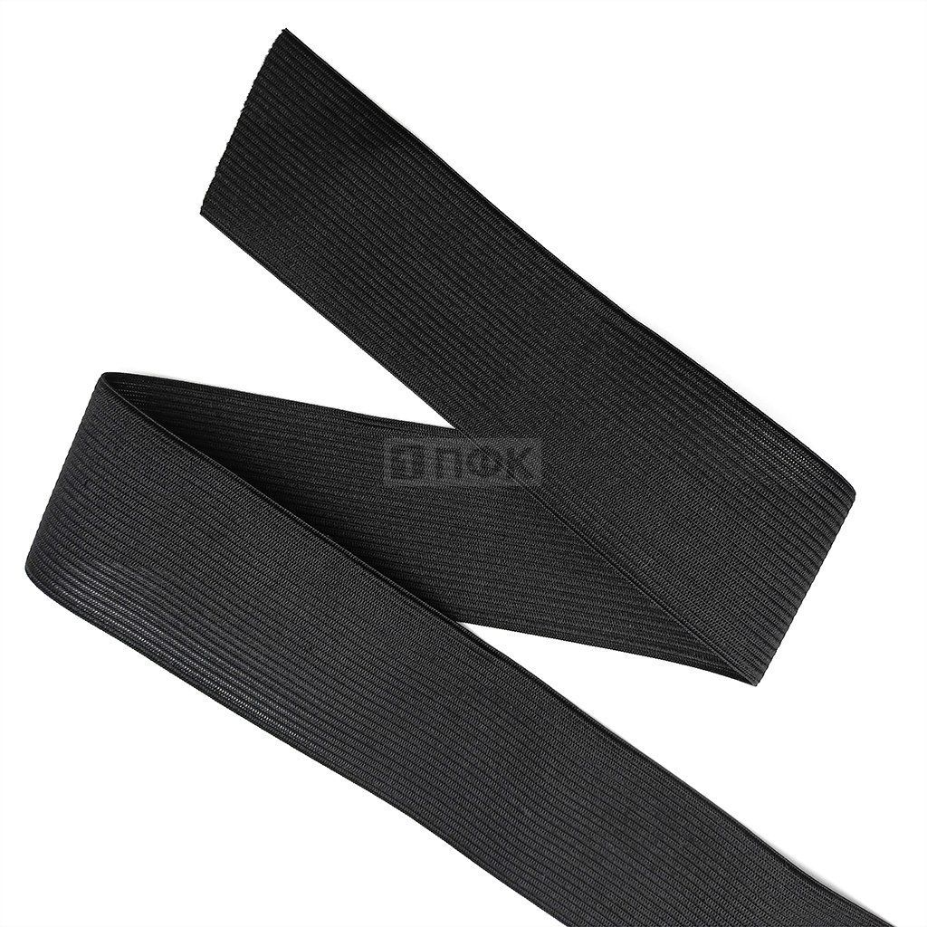 Резинка вязанная 60мм 19.98 гр/м цв черный (рул 40м/уп 200м) — ПФКР Резинка вязанная 60мм 19.98 гр/м цв черный (рул 40м/уп 200м)